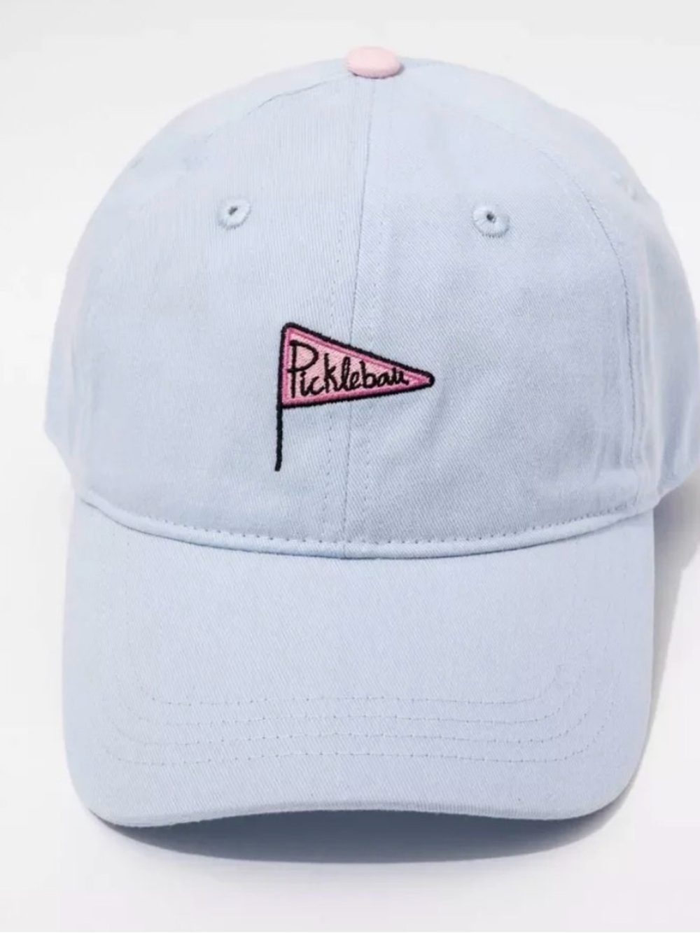 Pickleball Flag Hat - Frasier Sterling Blue/Pink: Adjustable Cotton Sports Cap